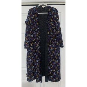 Lularoe Longline Duster Cardigan Kimono With Pockets Multi Color Size M (X2)